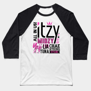 ITZY Font Collage Baseball T-Shirt